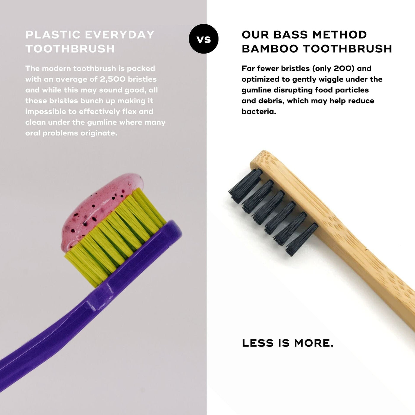 Akamai BAMBOO TOOTHBRUSHES, compostable, Dr. Bass design