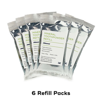 MINERAL TOOTHPOWDER REFILLS Oral Care Akamai 6 Refill Packs | 12 mos supply - $80 (save $10 + free US shipping!) 