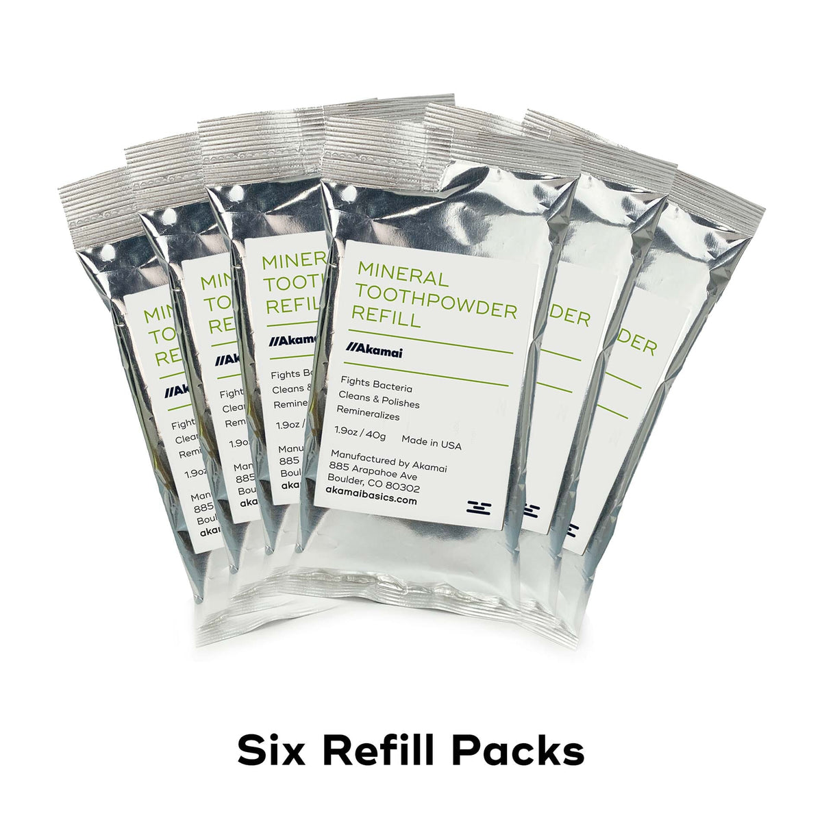MINERAL TOOTHPOWDER Oral Care Akamai 6 Refill Packs | 12 mos supply - $80 (save $10 + free US shipping!) 