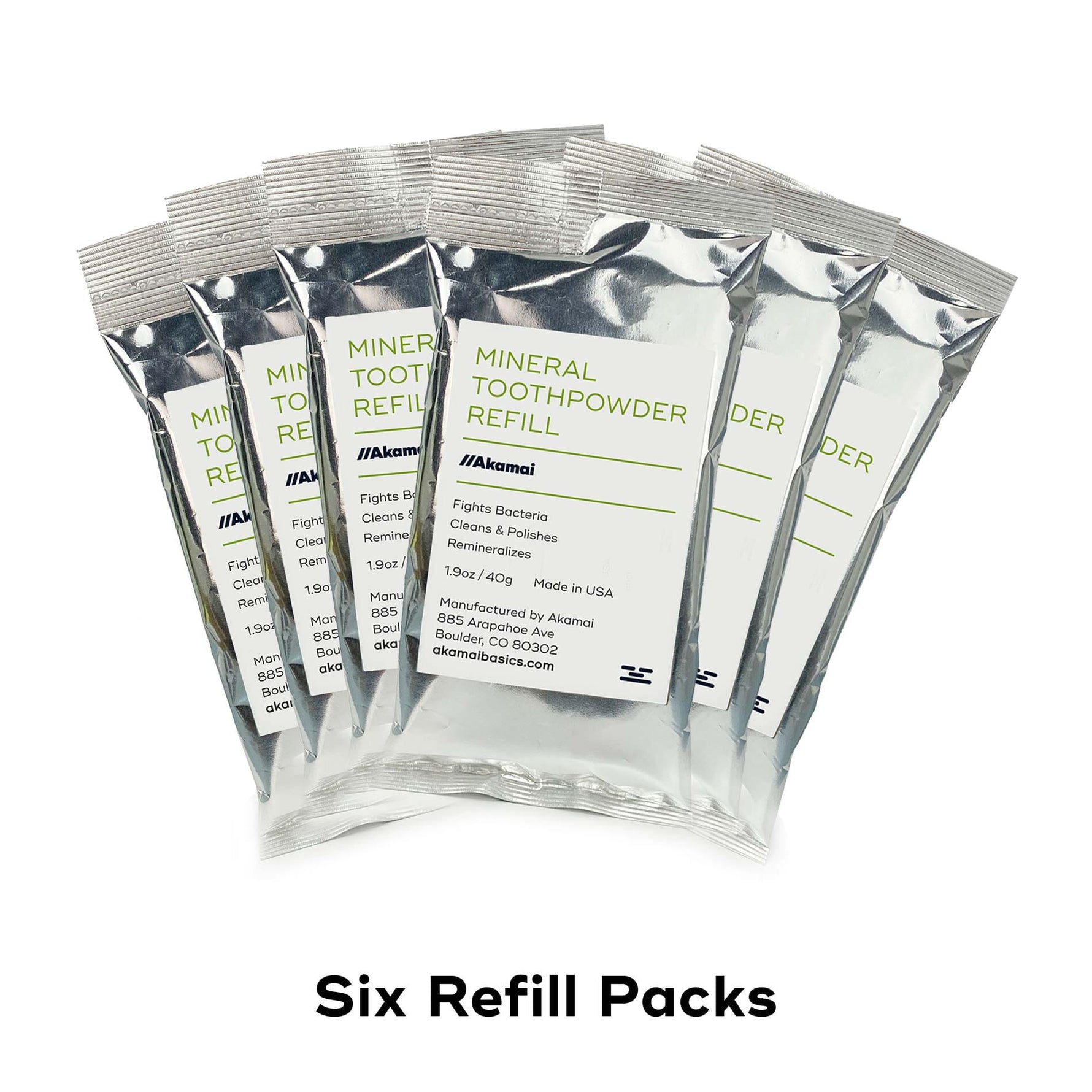 MINERAL TOOTHPOWDER Oral Care Akamai 6 Refill Packs | 12 mos supply - $80 (save $10 + free US shipping!) 