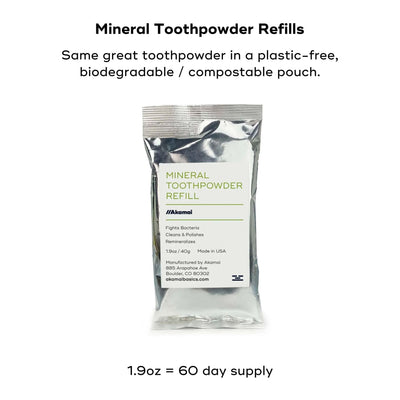 MINERAL TOOTHPOWDER REFILLS Oral Care Akamai 