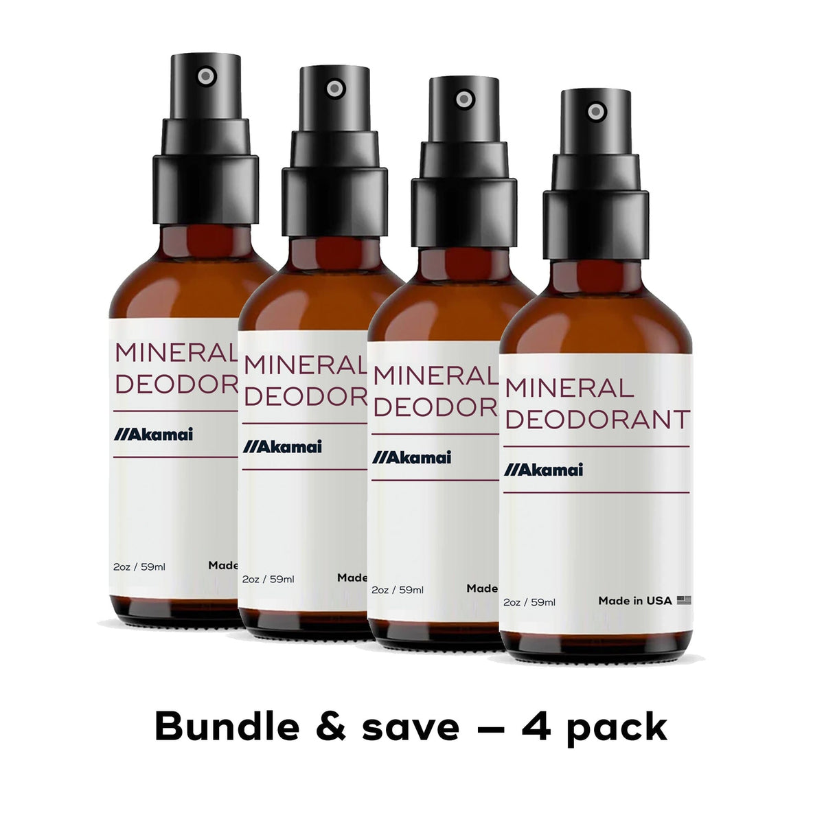 MINERAL DEODORANT Body Care Akamai Mineral Deodorant | 4 bottles - $20 (Save $15) 