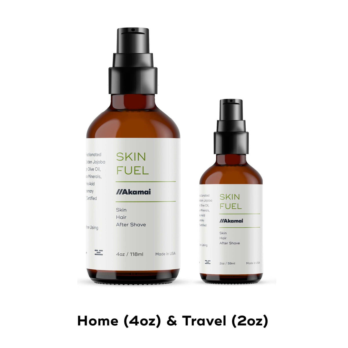 SKIN FUEL Skin Care Akamai 4oz + 2 oz Bottle Set $55 (save $5) 