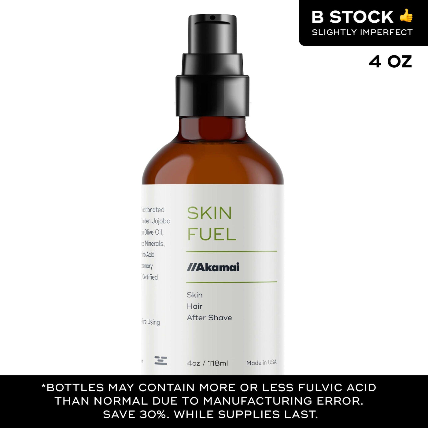SKIN FUEL: B Stock Skin Care Akamai 4 oz B-Stock SALE $32 