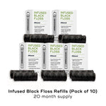 INFUSED FLOSS SPOOL REFILL Oral Care Akamai 10 Refills Black Expandable Floss | 20 mos supply (330 yds) - $50 (Save $15) 
