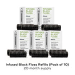 INFUSED FLOSS Oral Care Akamai 10 Refills Black Expandable Floss | 20 mos supply (330 yds) - $50 (Save $15) 