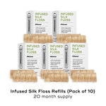 INFUSED FLOSS Oral Care Akamai 10 Refills Silk Natural Floss | 20 mos supply (330 yds) - $55 (Save $15) 