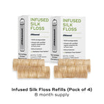 INFUSED FLOSS Oral Care Akamai 4 Refills Silk Natural Floss | 8 mos supply (132 yds) - $26 
