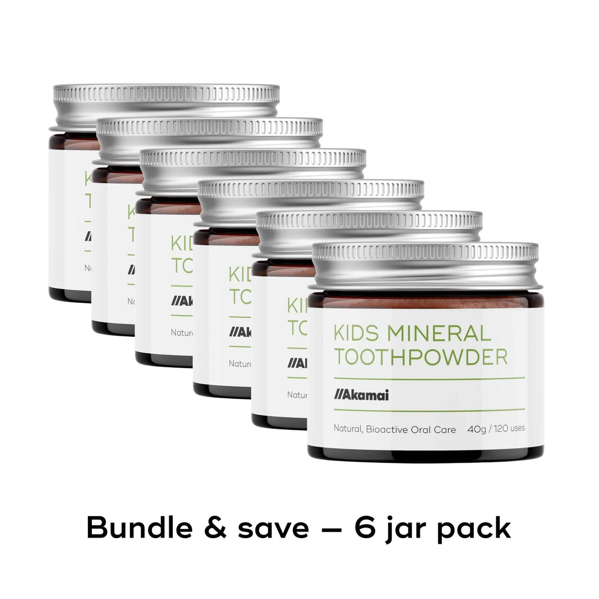 KIDS MINERAL TOOTHPOWDER Akamai 6 Kids Mineral Toothpowder Jars | 12 mos supply - $110 (save $22 + free US shipping) 