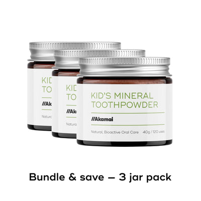 KID'S MINERAL TOOTHPOWDER Akamai 3 Kid's Mineral Toothpowder Jars | 6 mos supply - $58 (save $8) 