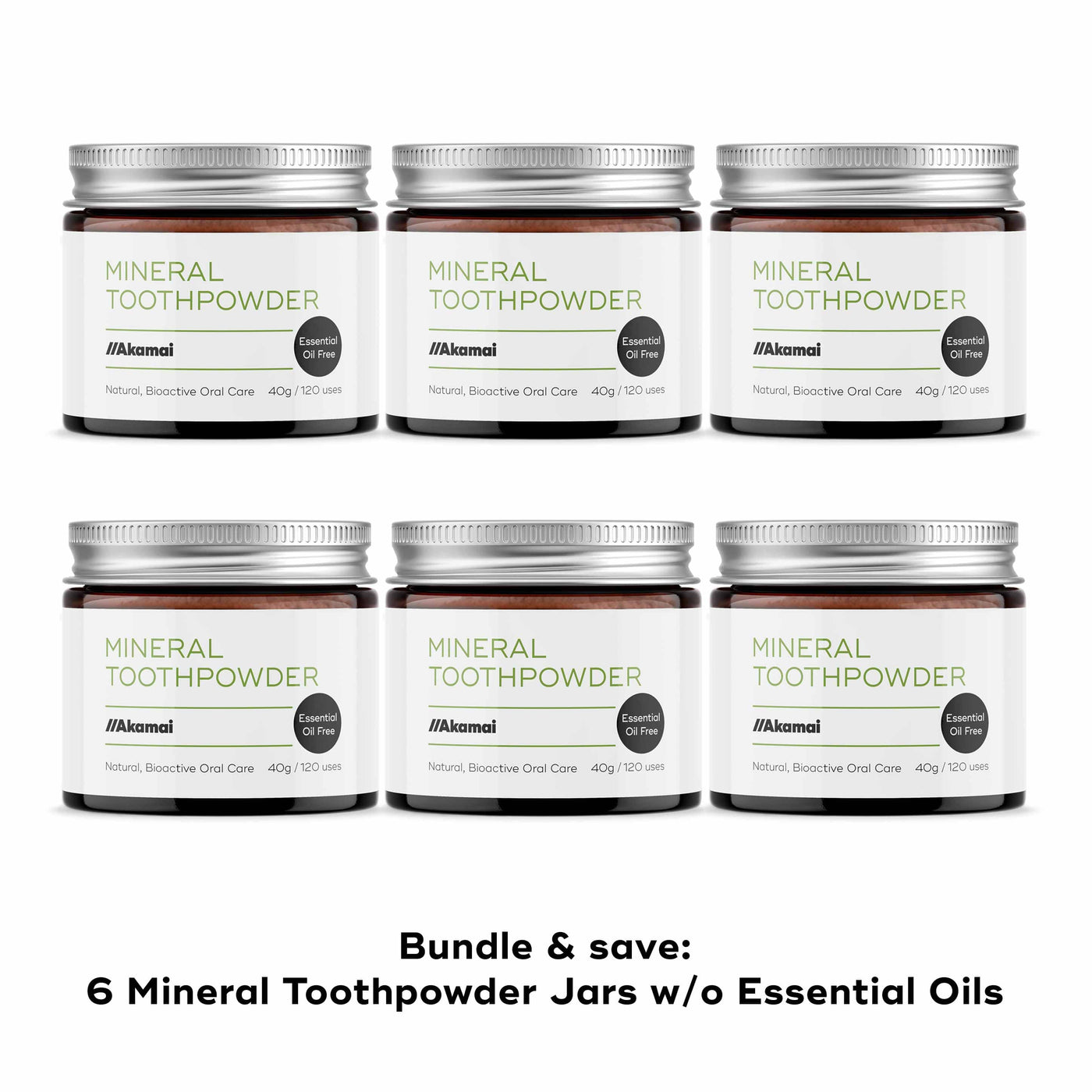 MINERAL TOOTHPOWDER Oral Care Akamai 6 Mineral Toothpowder w/o Essential Oils Jar | 12 mos supply - $107 (save $13) 