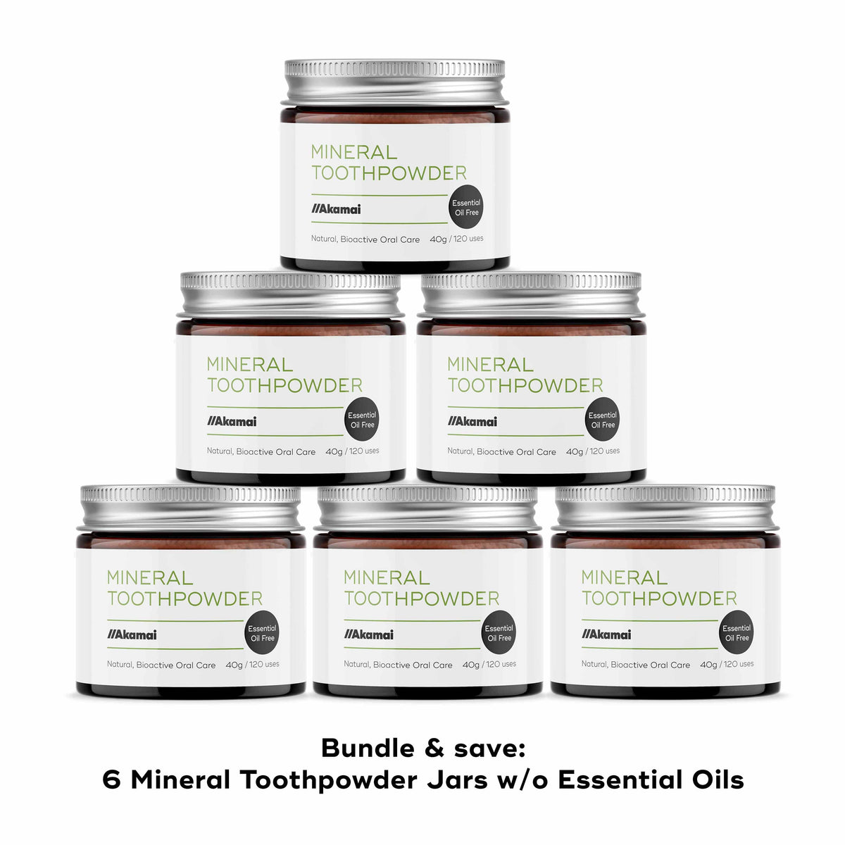 MINERAL TOOTHPOWDER Oral Care Akamai 6 Mineral Toothpowder w/o Essential Oils Jar | 12 mos supply - $107 (save $13) 