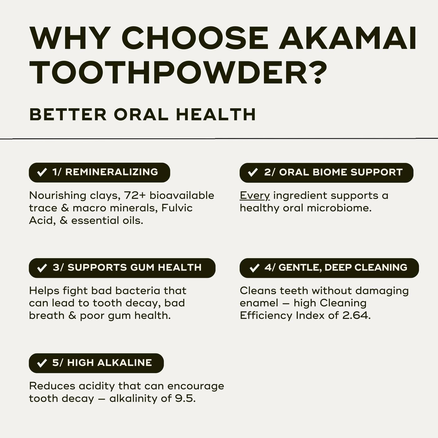 5 key points of why Akamai Mineral Toothpowder is the best for oral health