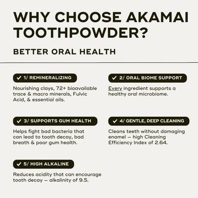 5 key points of why Akamai Mineral Toothpowder is the best for oral health