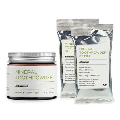 Mineral Toothpowder Jar and 2 Refill Packs